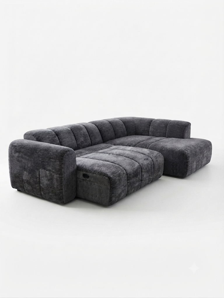 HARLEY LHF CHAISE ELEC SLIDING SOFA BED - DARK GREY