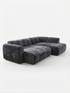 HARLEY LHF CHAISE ELEC SLIDING SOFA BED - DARK GREY