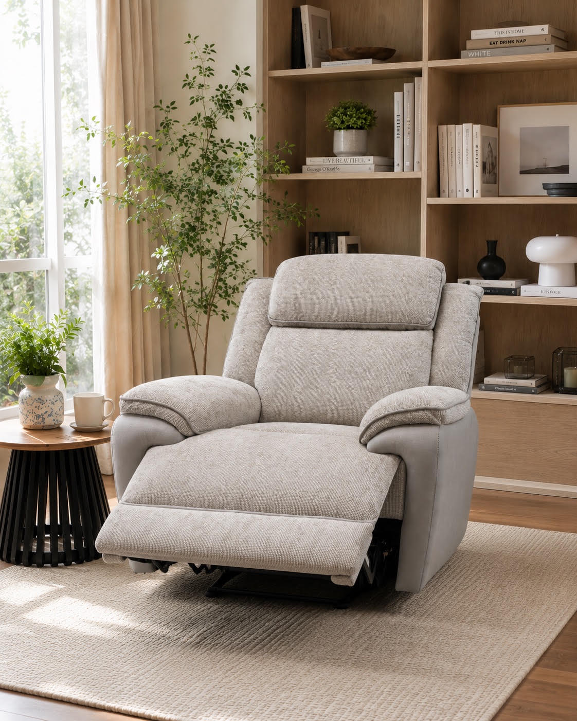 LENNOX FAB SINGLE ELE RECLINER-OYSTER