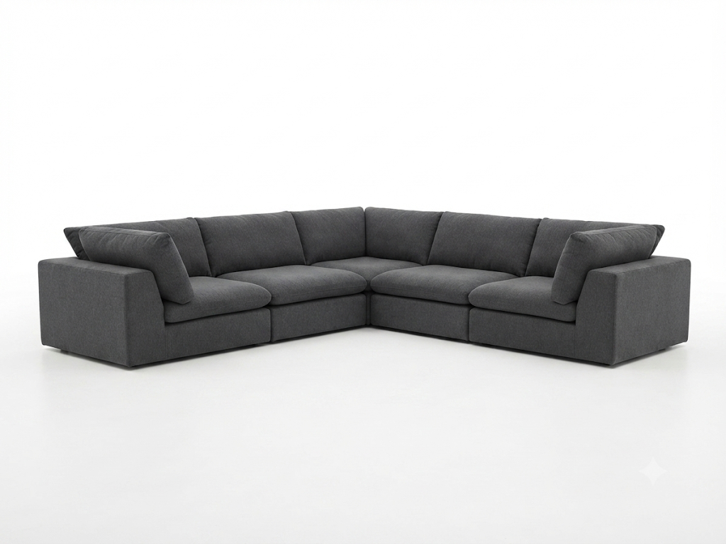 MADISON 5PC MODULAR LOUNGE - CHARCOAL - 3 x CNR / 2x ARMLESS