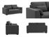 NOOSA 2 Seater - Dark Grey