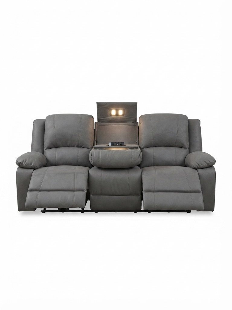 STARBORN 3 Seater Electric Recliner - Latte