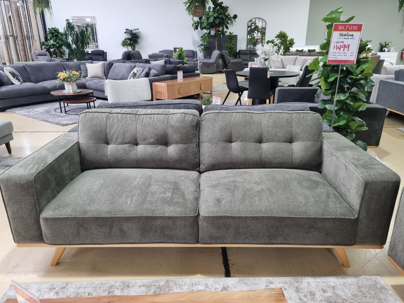 STIRLING 2 + 3 SEATER SUITE -GREEN