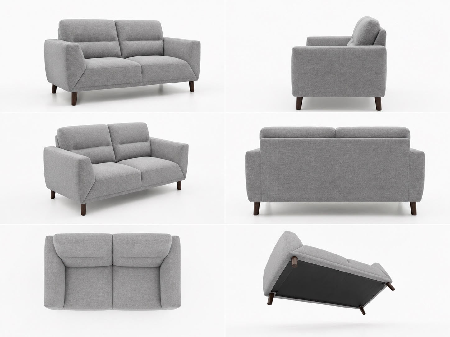 Marlowe 2 Seater Fabric Lounge - Pewter