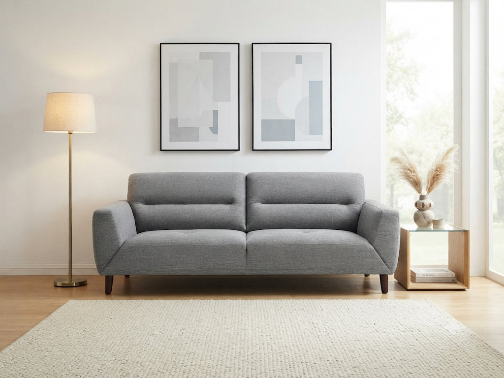 Marlowe 3 Seater Fabric Lounge - Pewter