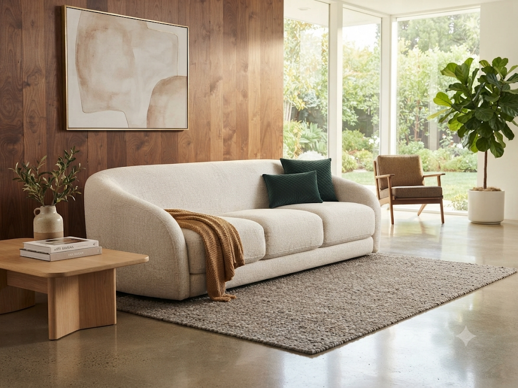 CURVE 3 Seater-Linen Sofa