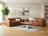 ZEPLIN 2 Seater Leather Lounge - Chesnut