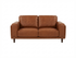 ZEPLIN 2 Seater Leather Lounge - Chesnut