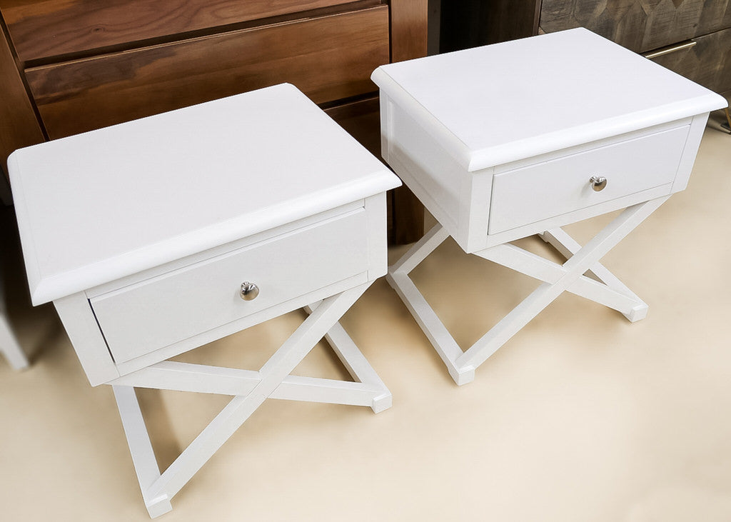 NEWPORT Side Table w/X-Leg + 1 Drawer