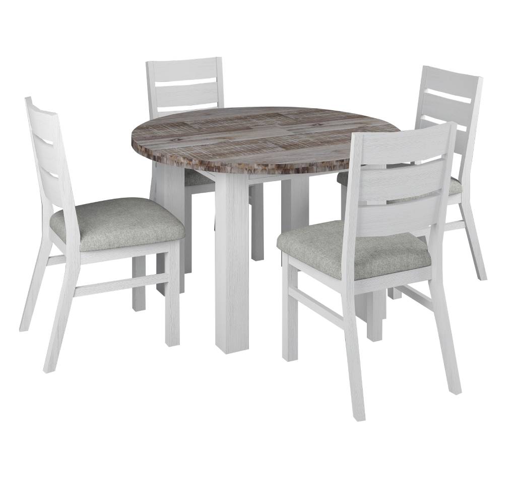 LONG BEACH 4 Seater Dining Suite w/Round Table